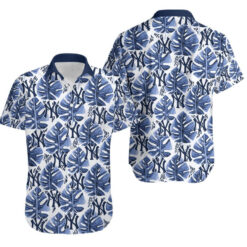 Topsportee New York Yankees Leaf And Logo Limited Edition Hawaiian Shirt Aloha Shirt for Men Women