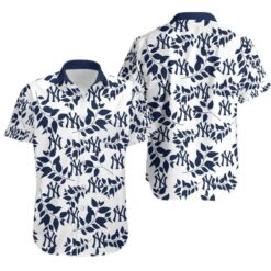 Topsportee New York Yankees Leaves Hawaiian Shirt Aloha Shirt for Men Women