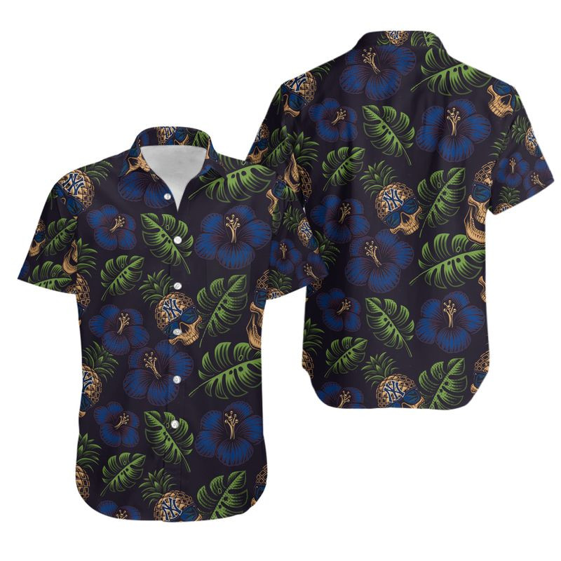 Topsportee New York Yankees Pinapple Skull Limited Edition Hawaiian Shirt Aloha Shirt for Men Women