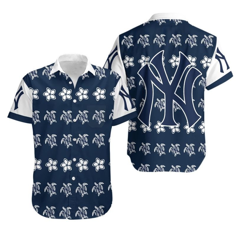Topsportee New York Yankees Turtle And Flower Limited Edition Hawaiian Shirt Aloha Shirt for Men Women