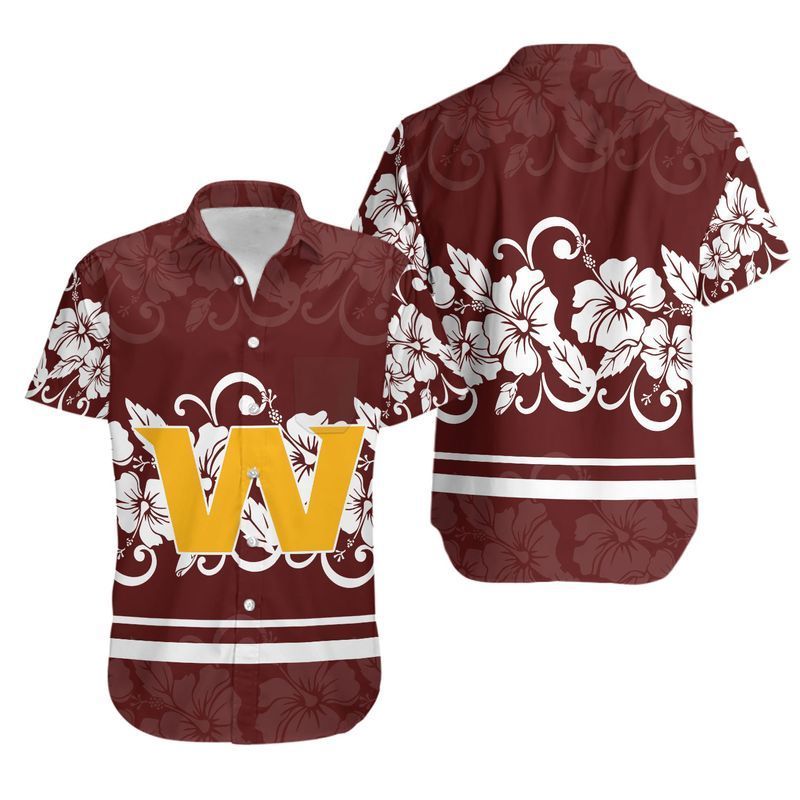 Washington Football Team Hibiscus Flowers Hawaii Shirt for Men Women