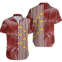 Washington Football Team Palm Leaves And Stripes NFL Gift For Fan Hawaiian Shirt Aloha Shirt for Men Women