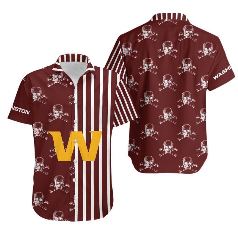 Washington Football Team Stripes and Skull Hawaii Shirt for Men Women