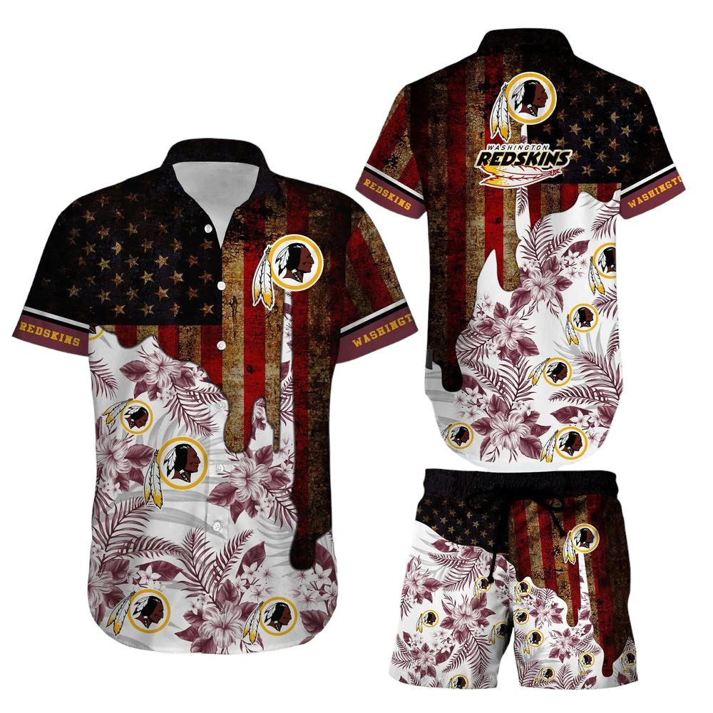 Washington Redskins NFL Hawaiian Shirt And Short Summer Vintage US Flag Best Gift For Men Women