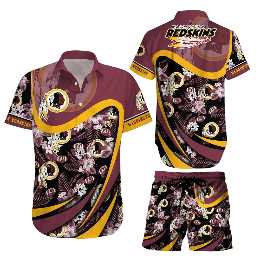 Washington Redskins NFL Hawaiian Shirt And Short Tropical Pattern Beach Shirt New Gift For Sports Fans