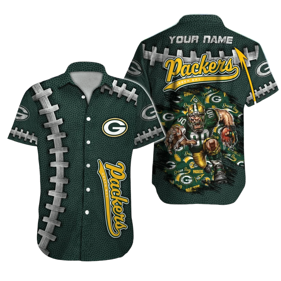 green bay packers nfl style Hawaiian Shirt Aloha Shirt for Men Women