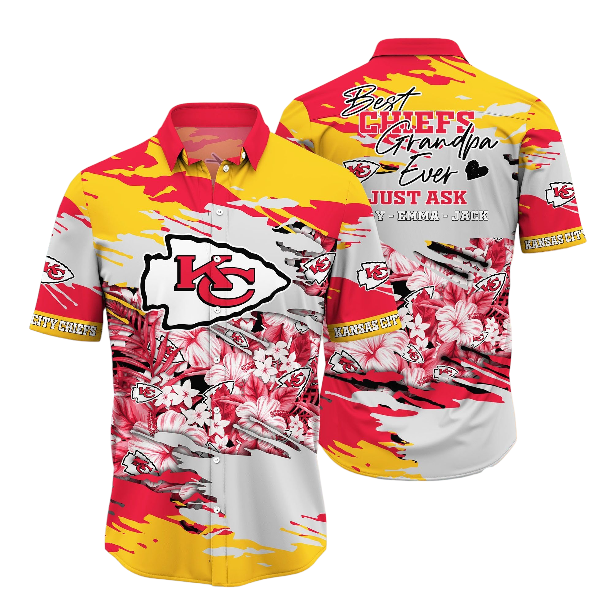 kansas city chiefs pesonalized Hawaiian Shirt Aloha Shirt for Men Women