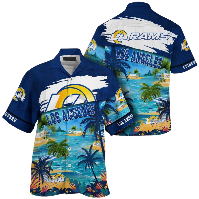 los angeles rams nfl customized summer Hawaiian Shirt Aloha Shirt for Men Women