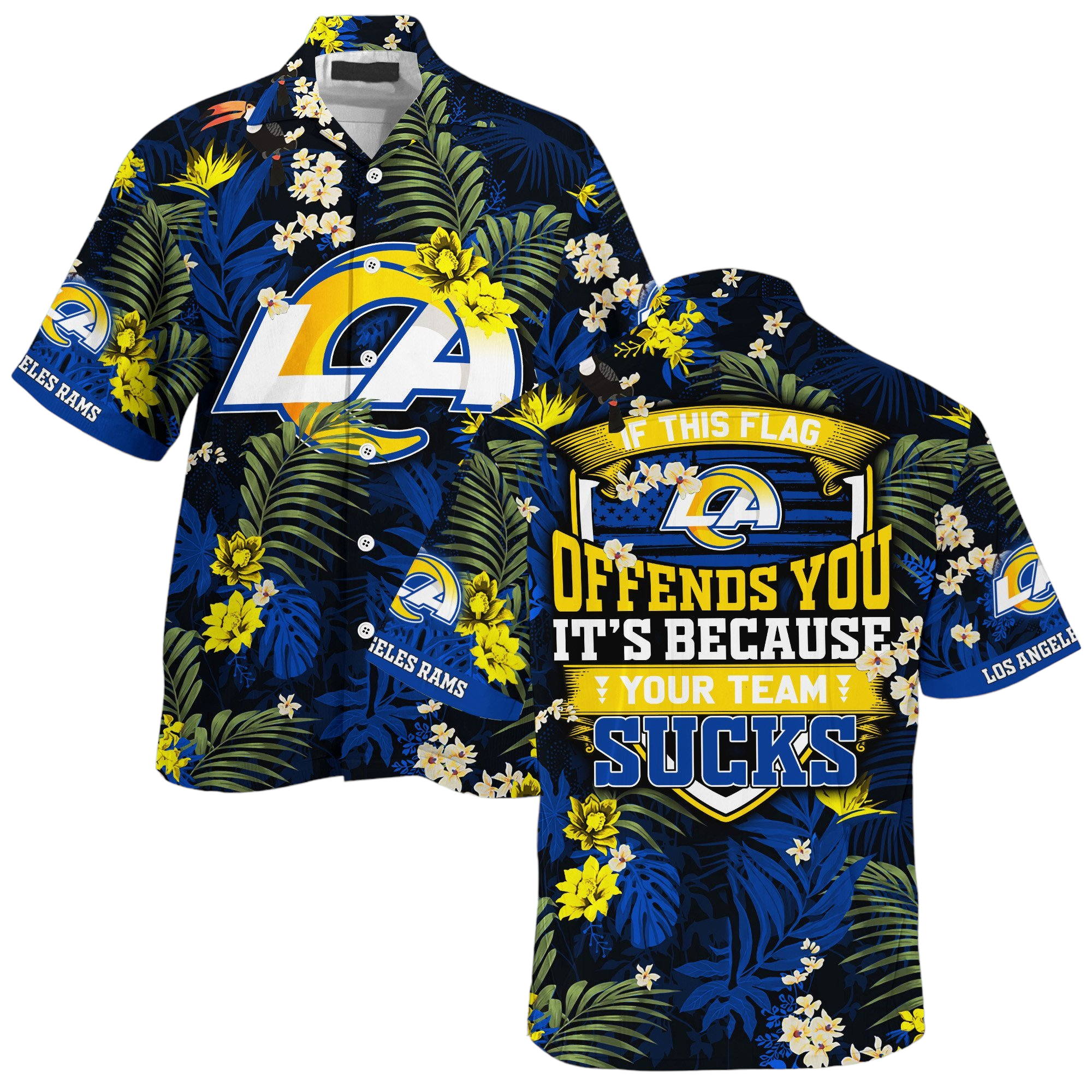 los angeles rams nfl summer Hawaiian Shirt Aloha Shirt for Men Women