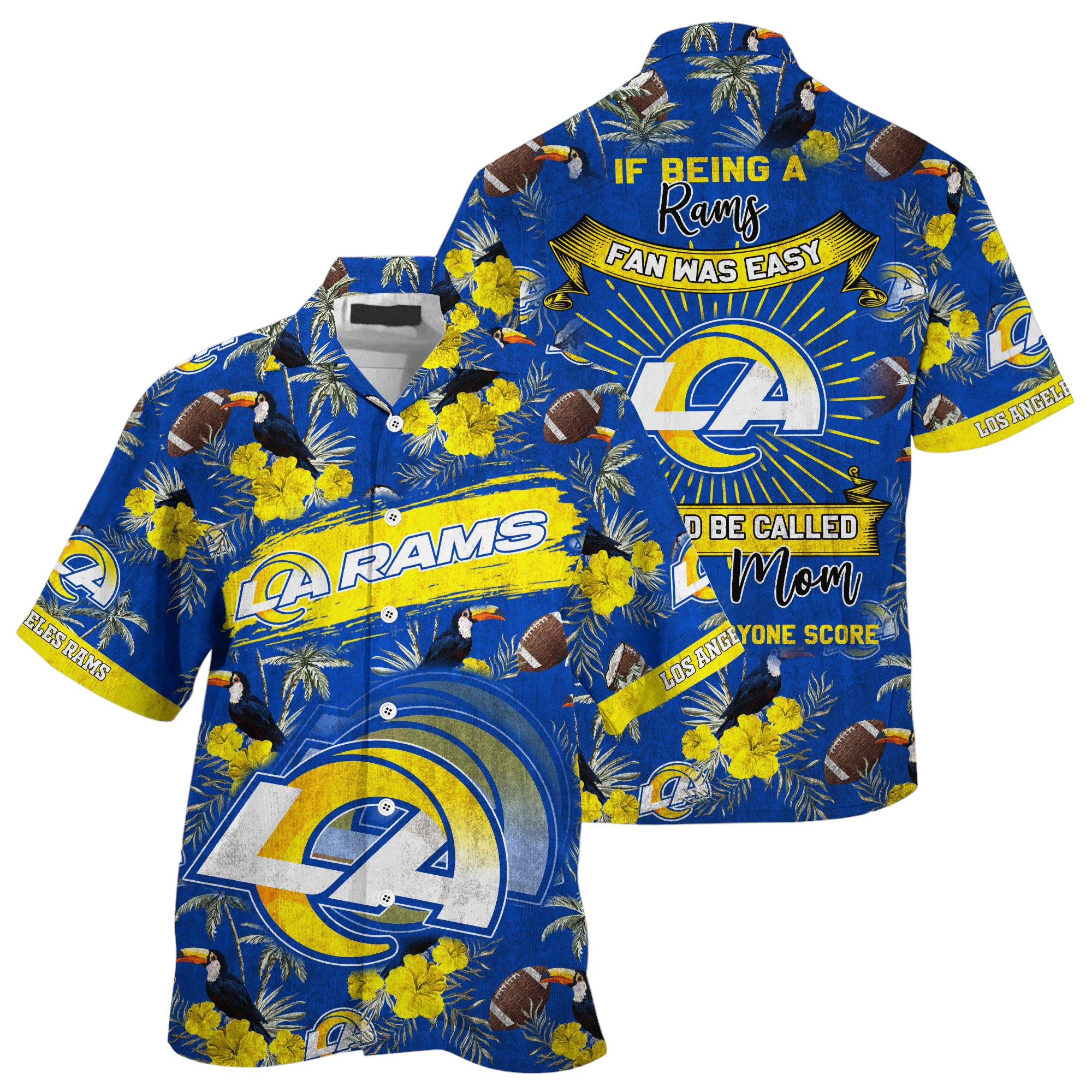 los angeles rams nfl summer Hawaiian Shirt Aloha Shirt for Men Women