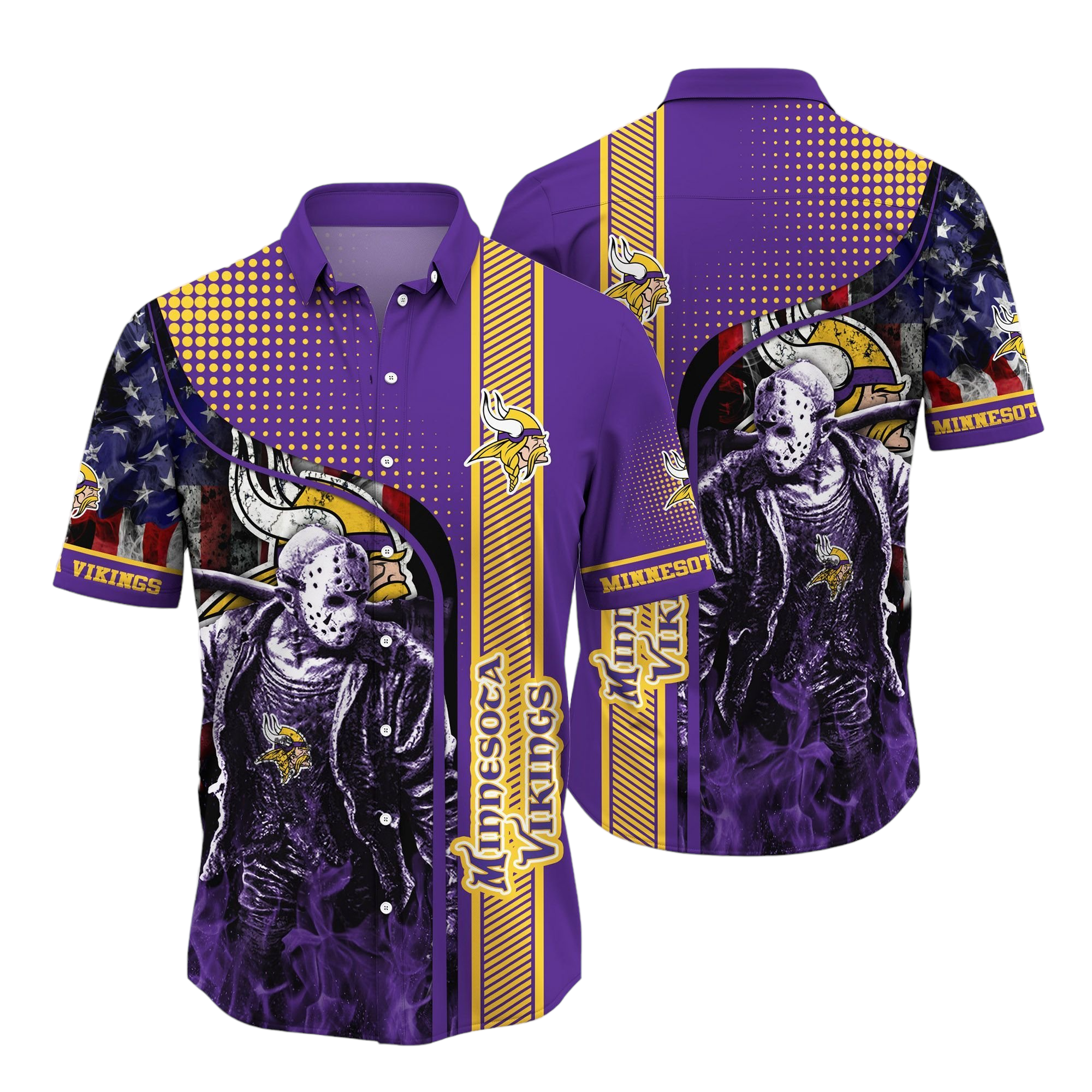 minnesota vikings halloweenaloha Hawaiian Shirt Aloha Shirt for Men Women