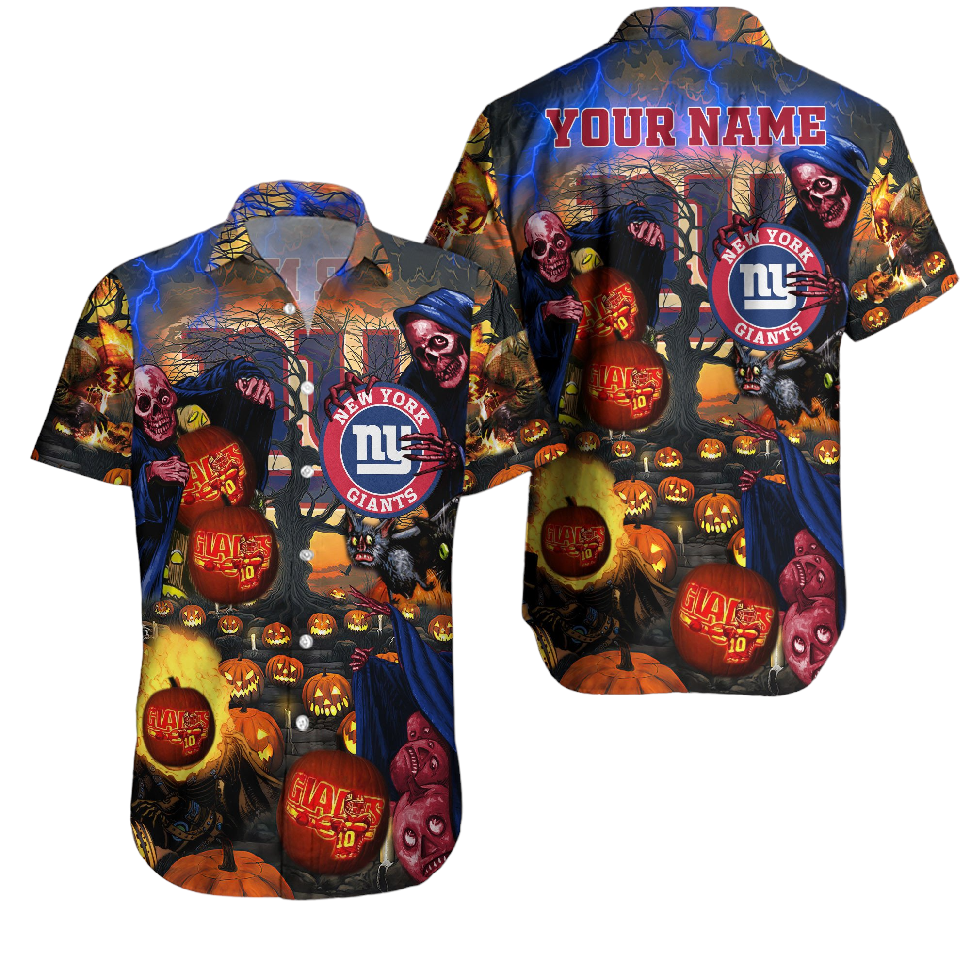 new york giants nfl Hawaiian Shirt Aloha Shirt for Men Women