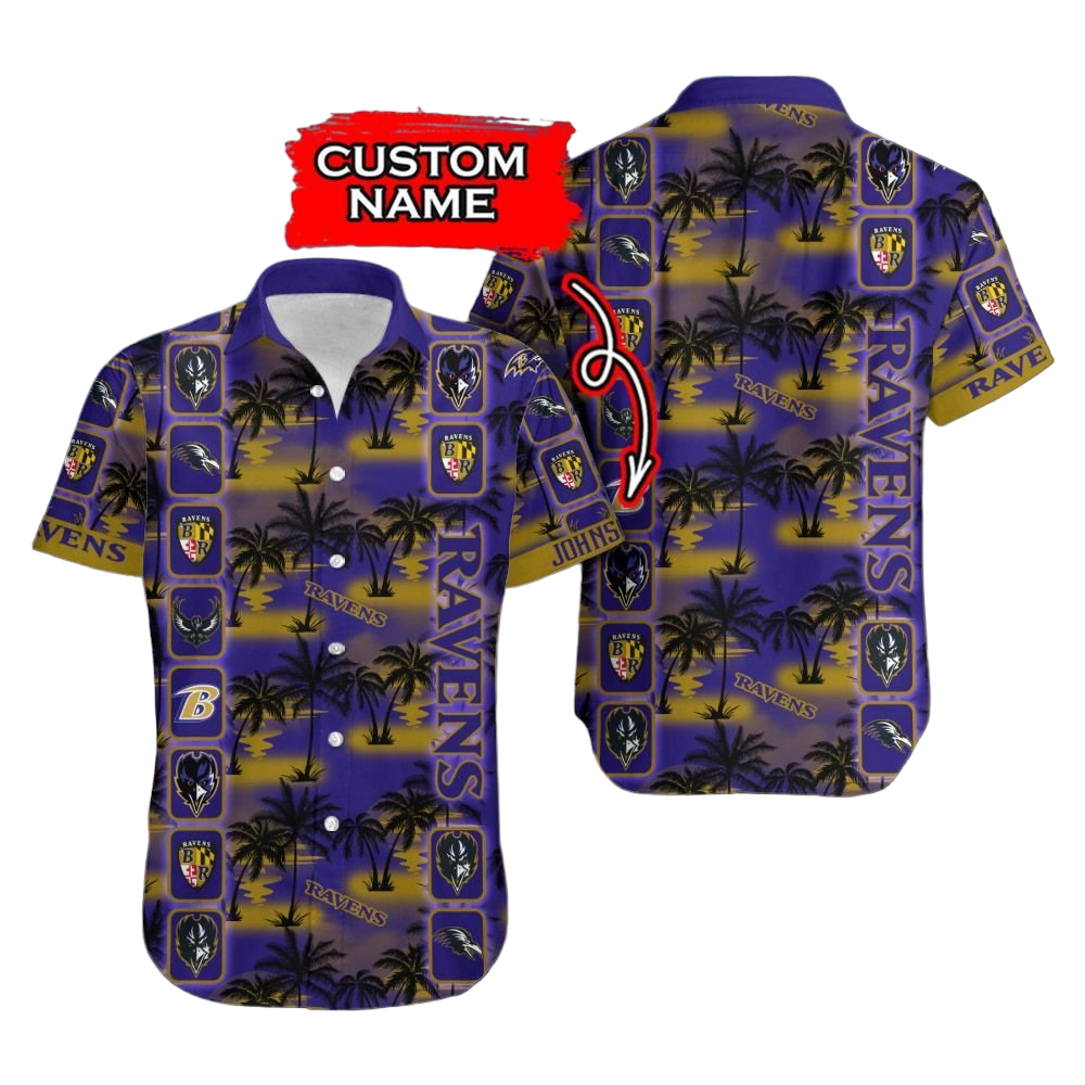 nfl baltimore ravens Hawaiian Shirt Aloha Shirt for Men Women