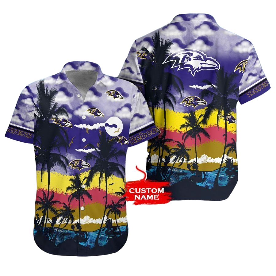 nfl baltimore ravens Hawaiian Shirt Aloha Shirt for Men Women