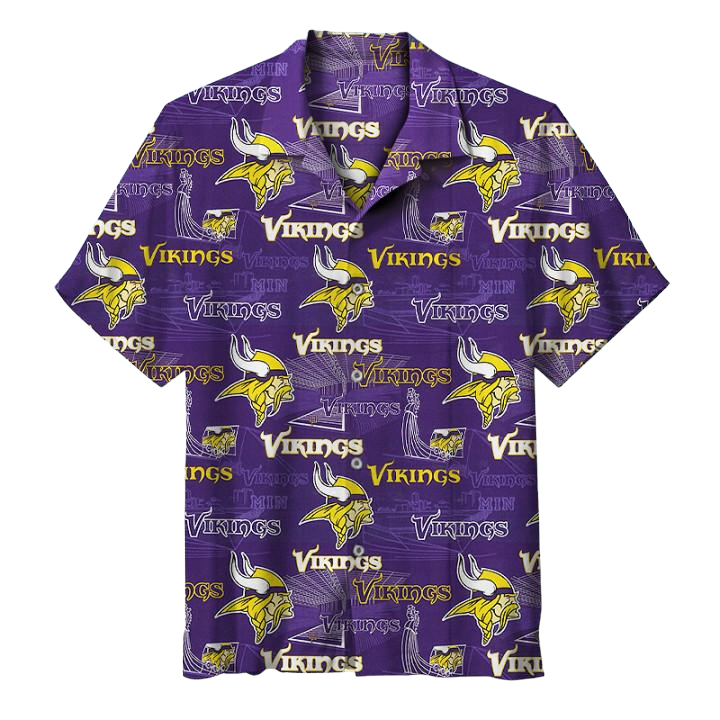 nfl minnesota vikings logo Hawaiian Shirt Aloha Shirt for Men Women