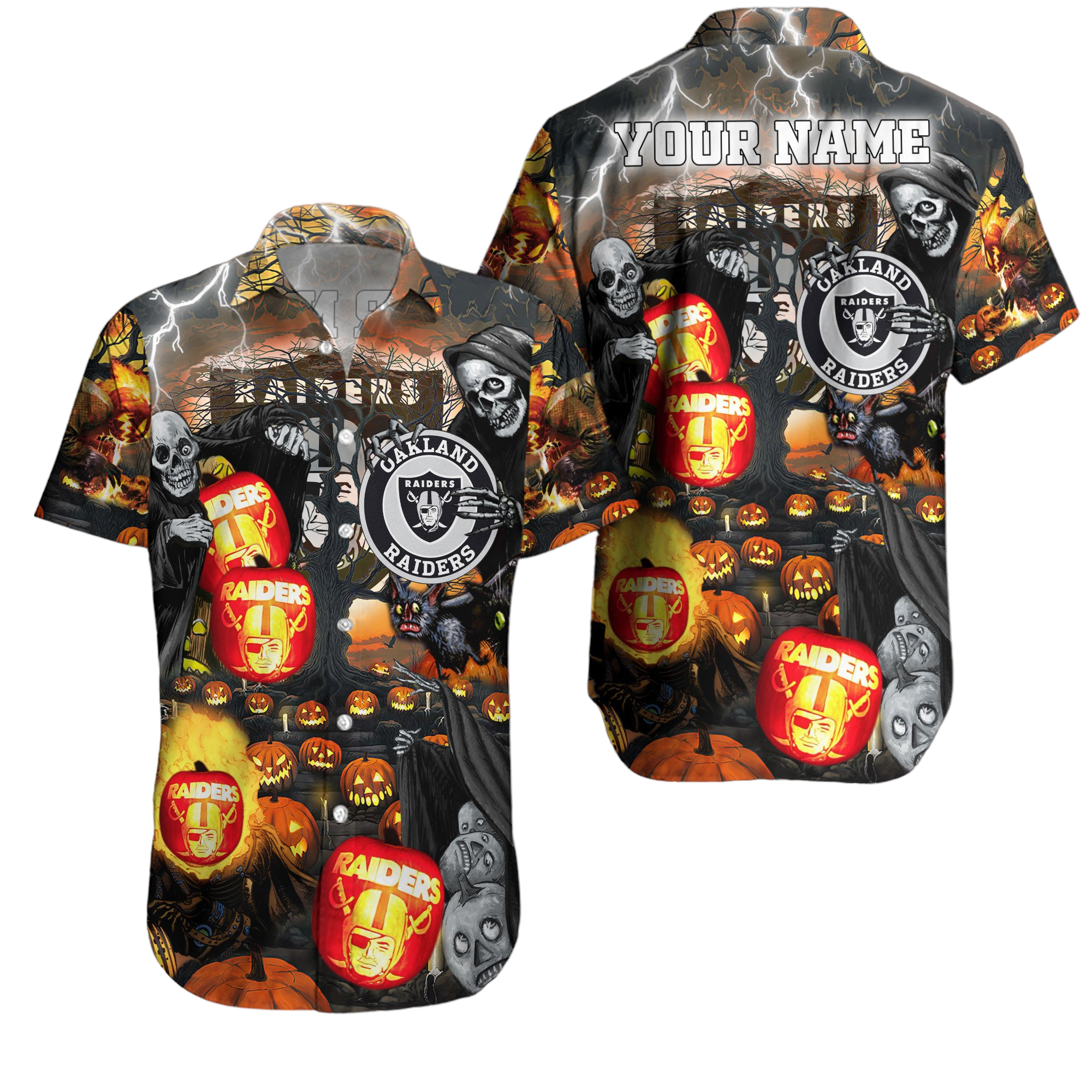 oakland raiders nfl Hawaiian Shirt Aloha Shirt for Men Women