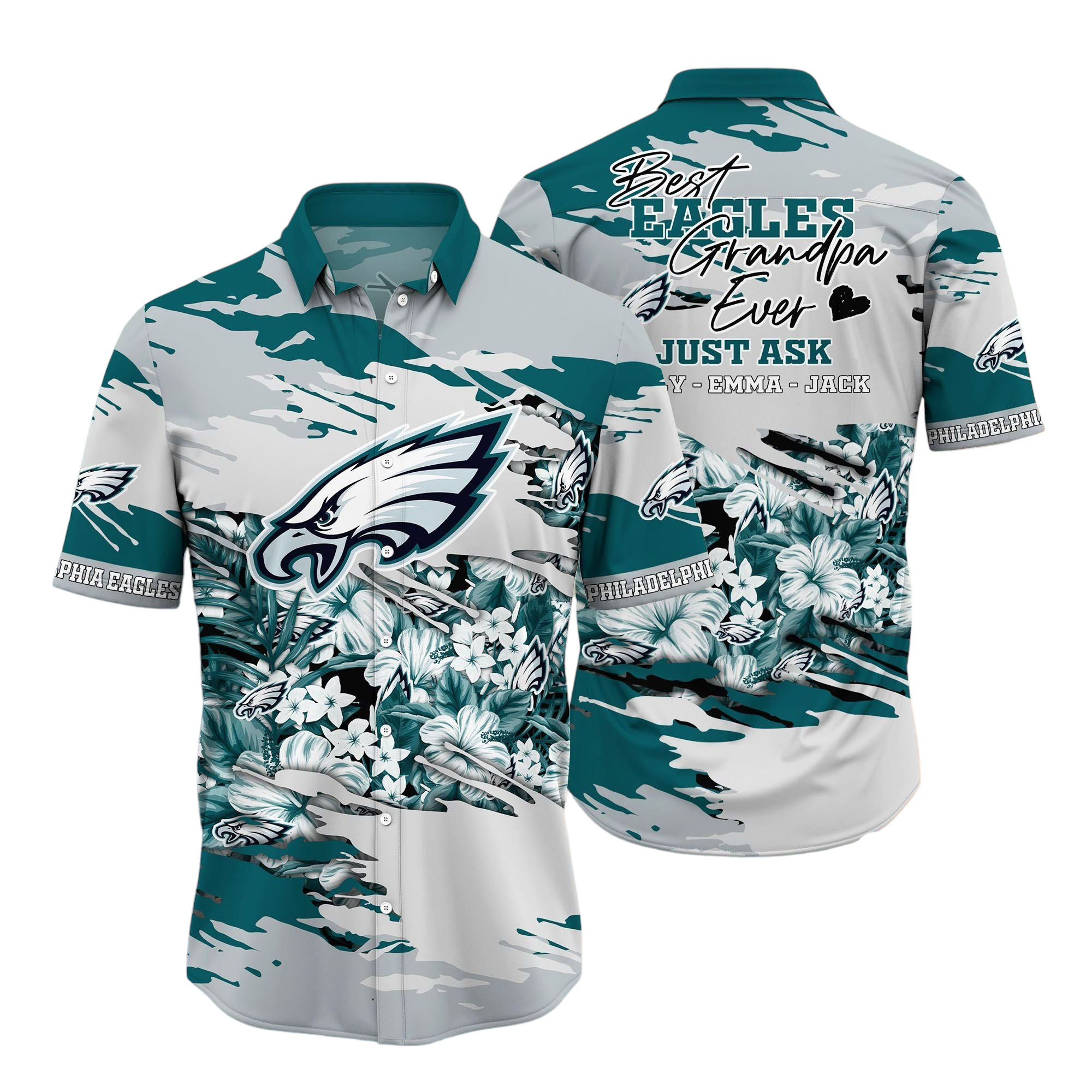 philadelphia eagles pesonalized Hawaiian Shirt Aloha Shirt for Men Women