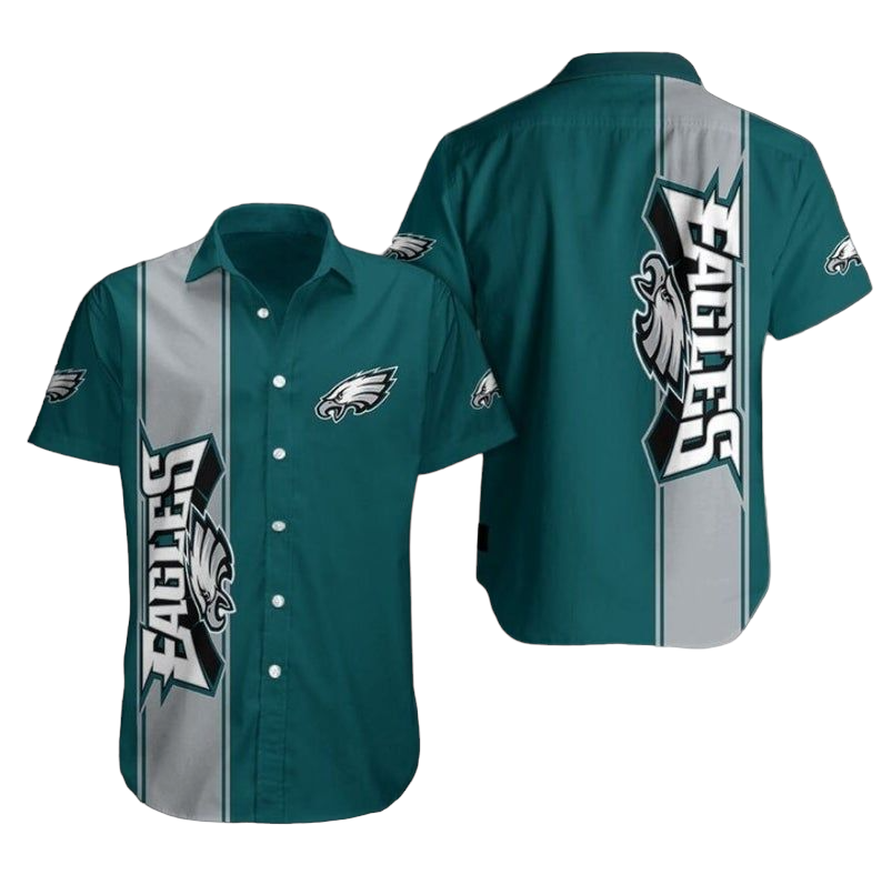 philadelphia eagles team color button nfl Hawaiian Shirt Aloha Shirt for Men Women