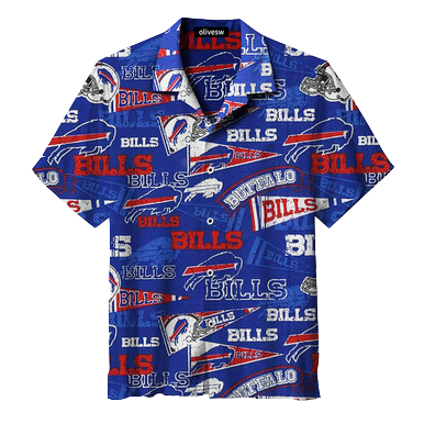 retro buffalo bills baseball Hawaiian Shirt Aloha Shirt for Men Women
