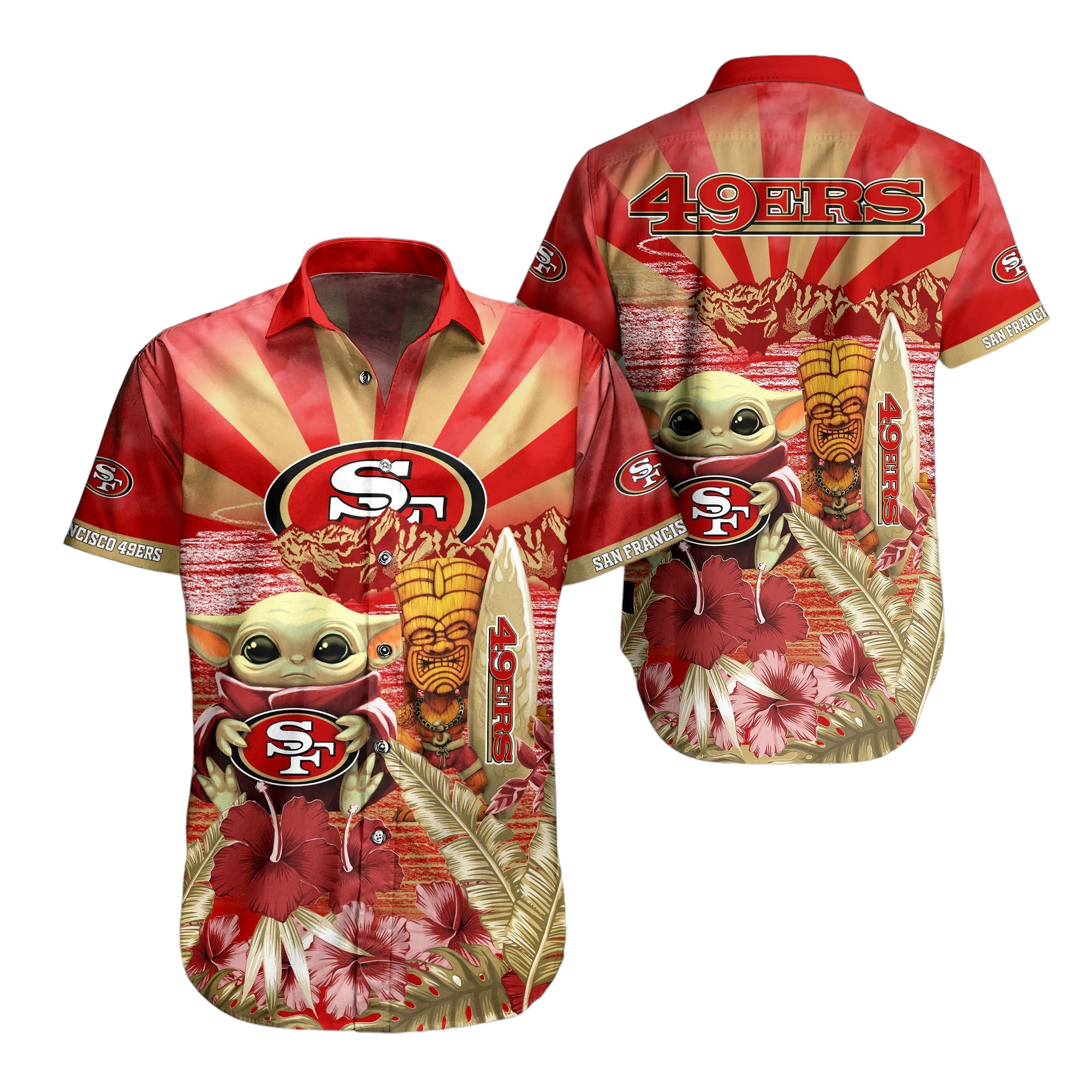 san francisco 49ers nfl baby yoda Hawaiian Shirt Aloha Shirt for Men Women 2023