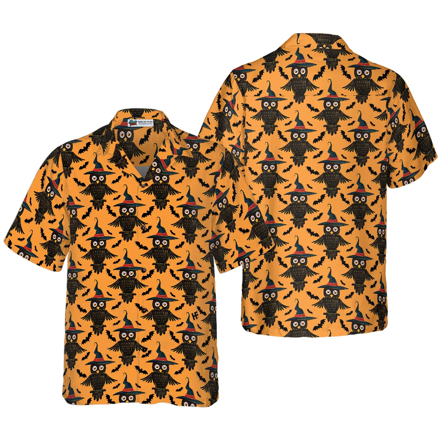 Owl Halloween Pattern Shirt Hawaiian Shirt Aloha Shirt For Men and Women