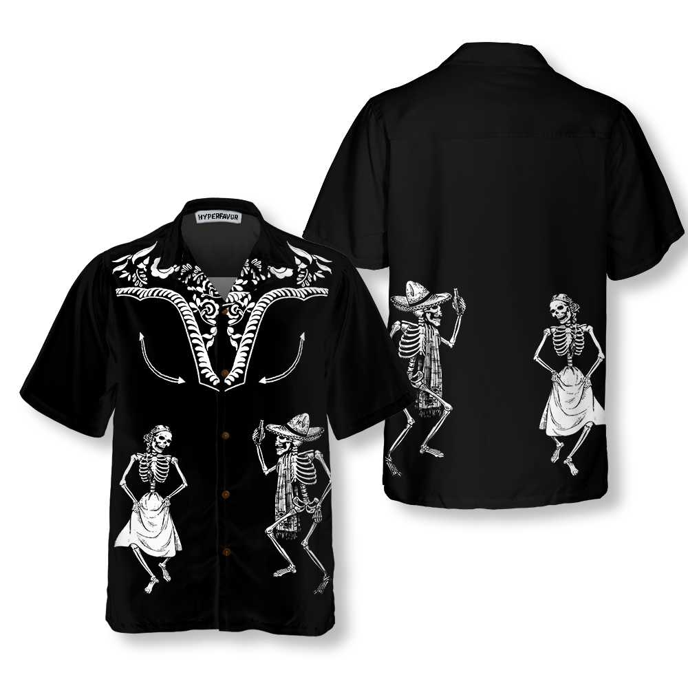 Dancing Skeleton Dia De Los Muertos Hawaiian Shirt Day Of The Dead Gift Shirt Aloha Shirt For Men and Women