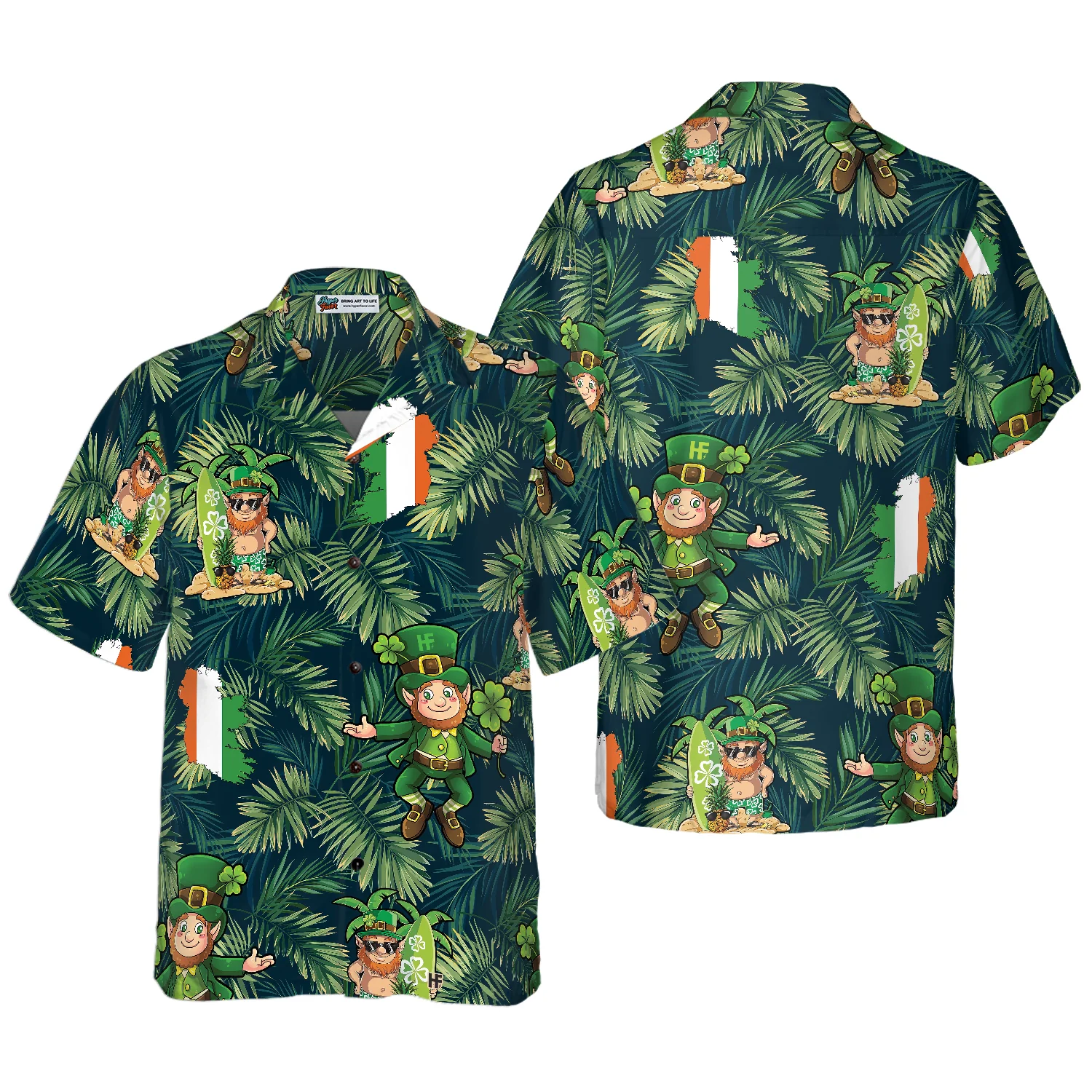 Irish People Proud Leprechaun Tropical Hawaiian Shirt Aloha Shirt For Men and Women