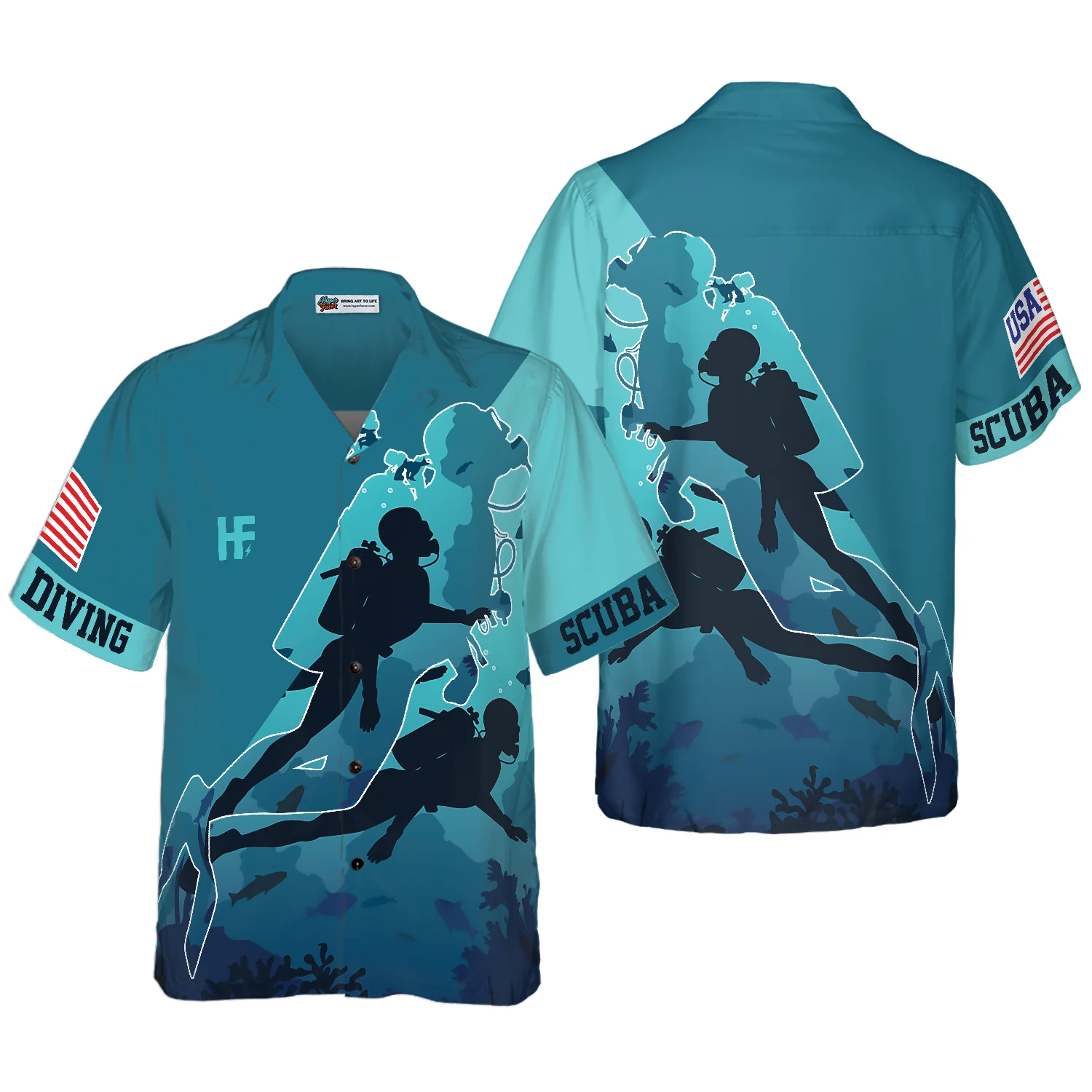 Scuba Diving Into The Sea Hawaiian Shirt Aloha Shirt For Men and Women