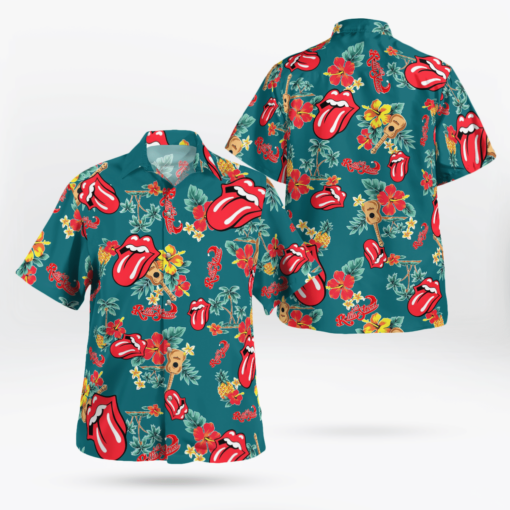 The Rolling Stones Tropical Pattern Hawaiian Shirt Aloha Shirt For Men Women