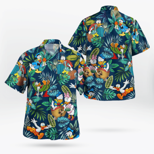 Walt Disney Donald Duck Tropical Hawaiian Shirt Aloha Shirt For Men Women
