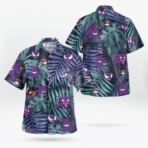 Gengars Evolution Pokemon Hawaiian shirt Aloha Shirt For Men Women