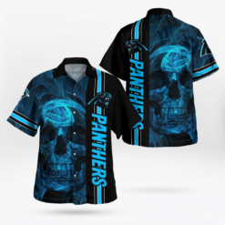 Panthers Skull Smoke Football Team Hawaii Shirt Aloha Shirt For Men Women