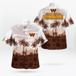 Washington Football American Flag Pattern Tree Coconut Hawaii Shirt Aloha Shirt For Men Women