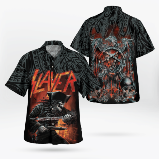 Slayer Skull Tribal Hawaii Shirt Aloha Shirt For Men Women