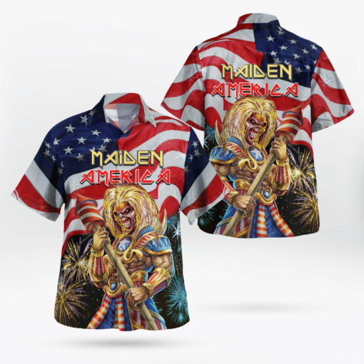 Maiden America Eddie Hawaiian Shirt Aloha Shirt For Men Women