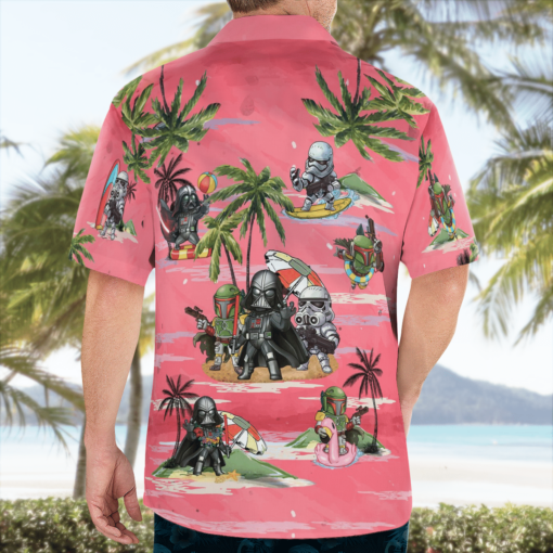 Vader Boba Fett Trooper Summer Time Hawaiian Shirt - Pink