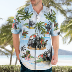 Vader Boba Fett Trooper Summer Time Hawaiian Shirt - Light Blue - Dream Art Europa