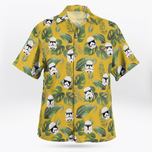 Trooper Face Tropical Leaves Hawaiian Shirt