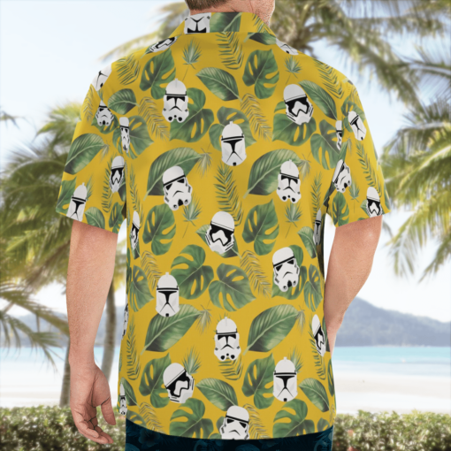 Trooper Face Tropical Leaves Hawaiian Shirt