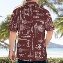 Space Ship Pattern Hawaiian Shirt - Brown - Dream Art Europa