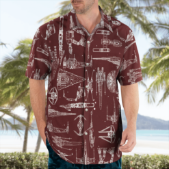 Space Ship Pattern Hawaiian Shirt - Brown - Dream Art Europa