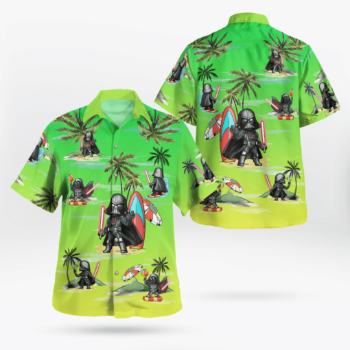 Darth Vader Summer Time Hawaiian Shirt - Sunset Green