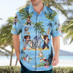 Leia Solo Bb8 R2-D2 Summer Time- Hawaiian Shirt - Blue - Dream Art Europa