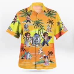 Leia Solo Bb8 R2-D2 Summer Time- Hawaiian Shirt - Sunset Yellow