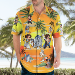 Leia Solo Bb8 R2-D2 Summer Time- Hawaiian Shirt - Sunset Yellow - Dream Art Europa