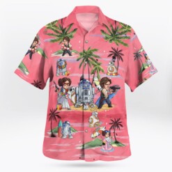 Leia Solo Bb8 R2-D2 Summer Time- Hawaiian Shirt - Pink