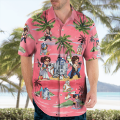 Leia Solo Bb8 R2-D2 Summer Time- Hawaiian Shirt - Pink - Dream Art Europa