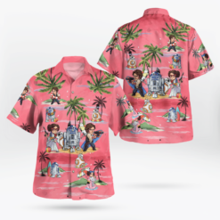 Leia Solo Bb8 R2-D2 Summer Time- Hawaiian Shirt - Pink - Dream Art Europa