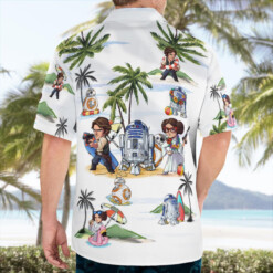 Leia Solo Bb8 R2-D2 Summer Time- Hawaiian Shirt - White - Dream Art Europa