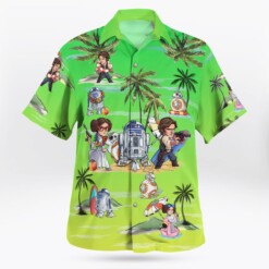 Leia Solo Bb8 R2-D2 Summer Time- Hawaiian Shirt - Sunset Green